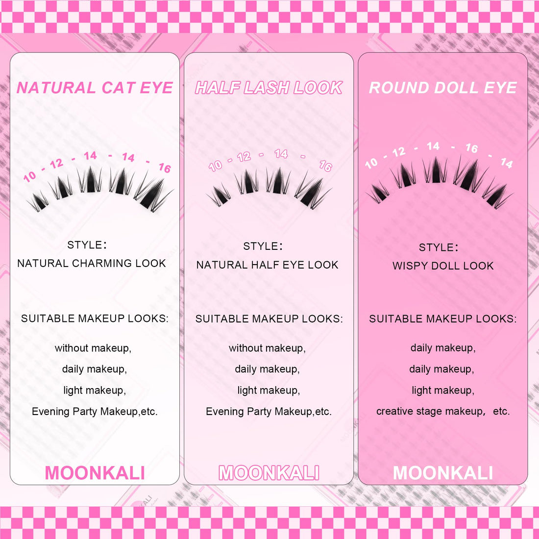 Wispy Lash Clusters Manga Eyelash Clusters Natural Fairy Clear Band Lashes Clusters Spiky 10-16MM Cluster Eyelash Extensions DIY 120Pcs CC Curl Anime Eyelashes Extension Clusters by MOONKALI