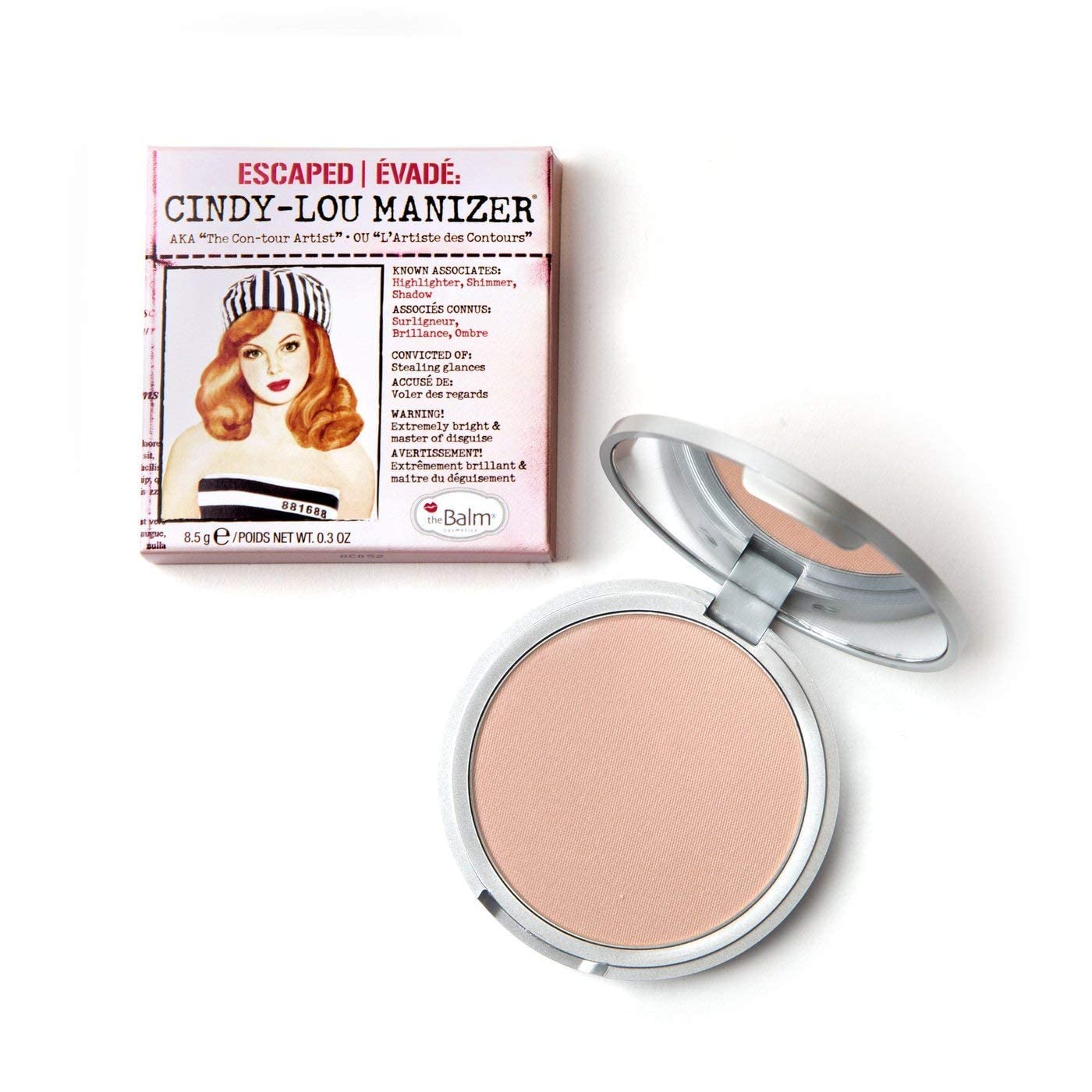 theBalm Cindy-Lou Manizer Highlighter, Shadow and Shimmer, Pink, 8.5g