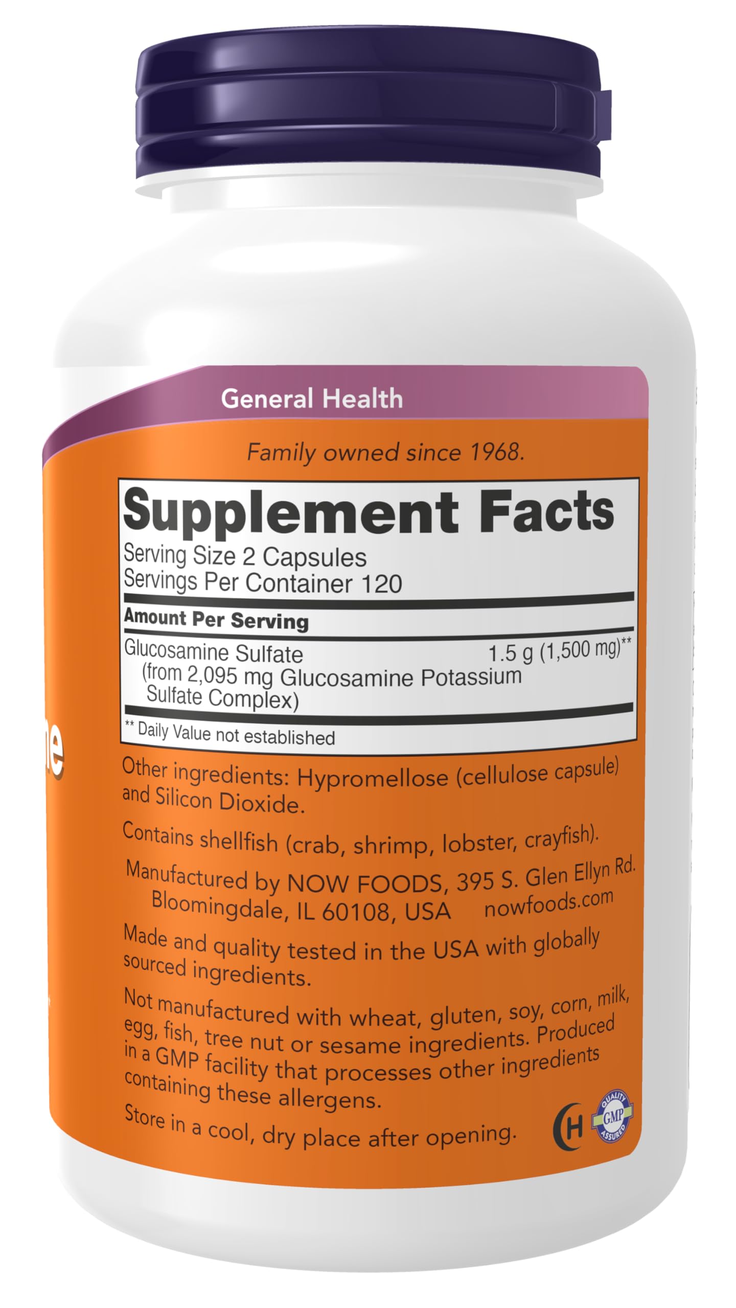 NOW Foods Supplements, Glucosamine Sulfate 750 mg, with UL Dietary Supplement Certification, 240 Veg Capsules