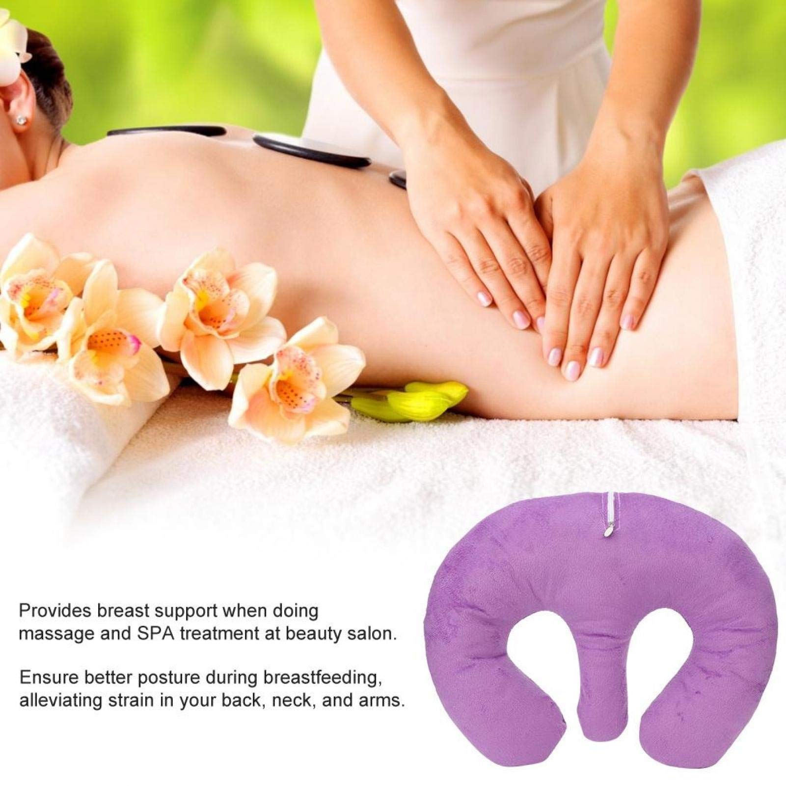 Pillow Feminine Bolster Pillow for Massage Beauty Salon Support Pillow Soft Cotton Fabric SPA Massage Chest Cushion()