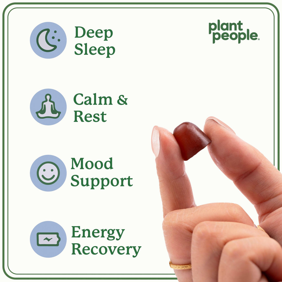 Plant People WonderSleep Mushroom Gummies Supplement for Sleep and Relaxation with Reishi Super Mushrooms, Wild Elderberry Flavor, No Sugar (60 Count)