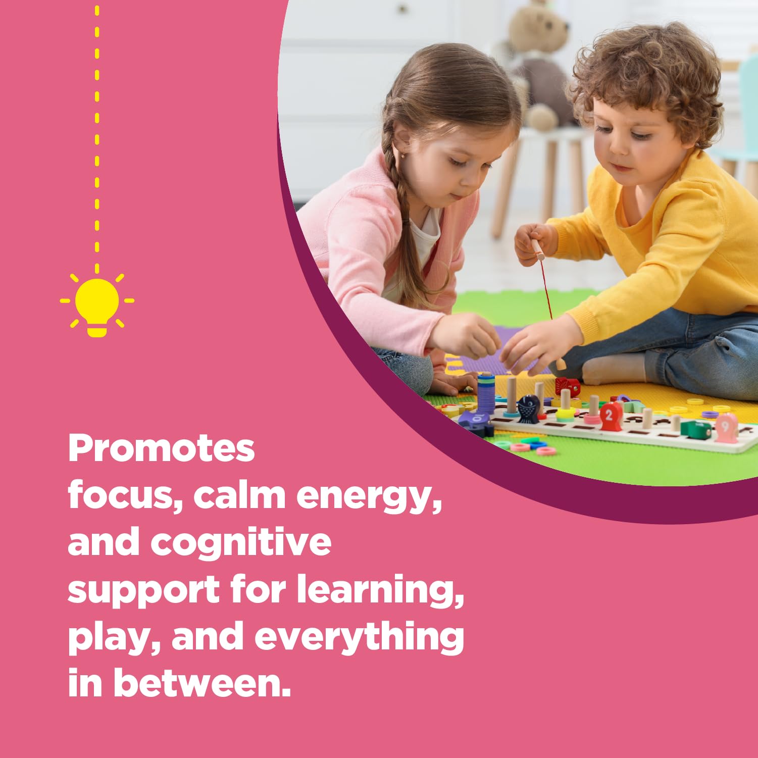 Phytoral Vegan Kids Focus Gummies - Potent Chewable Brain Support for Children - Enhances Concentration & Memory - Calming Supplements & Focus Gummies for Kids - Non-GMO & Gluten-Free - 60 Count