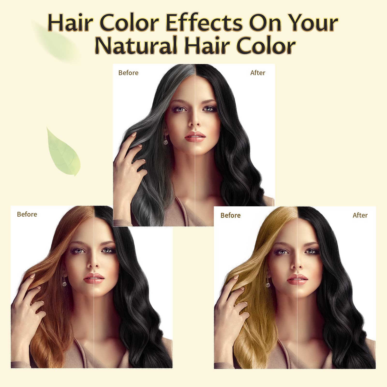 Black Hair Dye Shampoo 3 in 1 for Gray Hair, Hair Color Shampoo for Women and Men, Instant Shampoo Hair dye-100% Grey Hair Coverage (16.9 Fl oz)