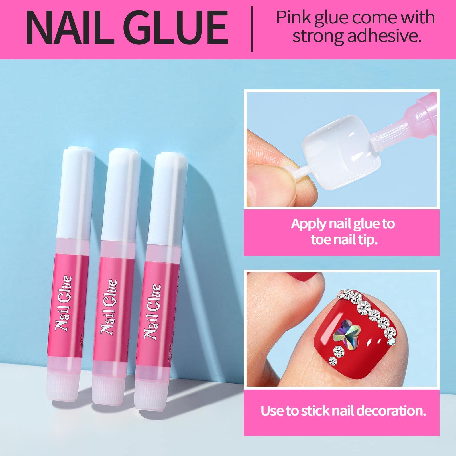 Teenitor 120pcs Natural Toe Nail Press ons, Press On Toenails for Women with Nail Glue, Toe Nail Tips Toe Press on Nails Fake Toenails Toe Tips