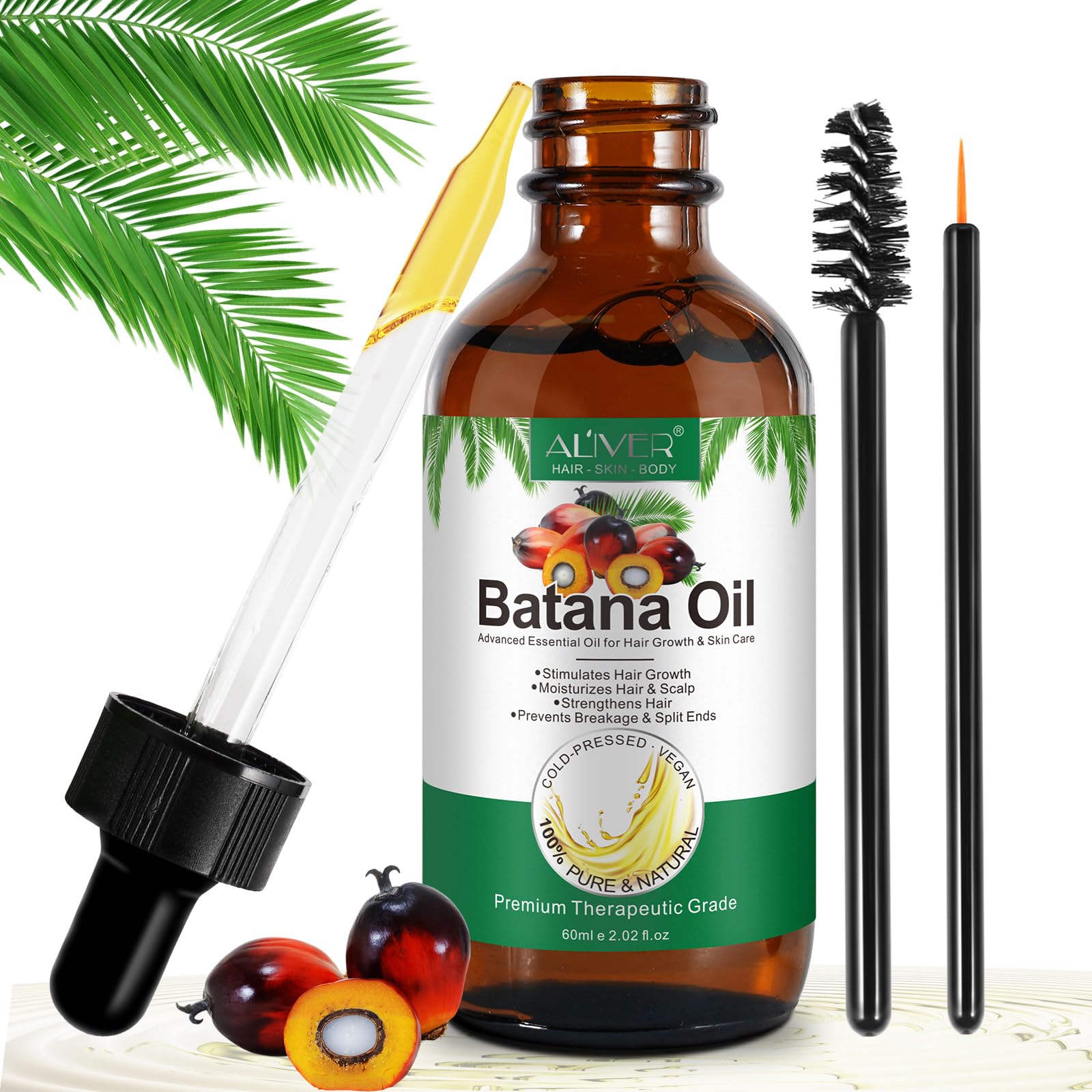 Dvoevivh Batana Oil for Hair Growth - Pure Organic Natural and Cold Pressed Hair Oil for Hydrating & Repairing Dry, Damaged Hair Skin Care, Face, Body