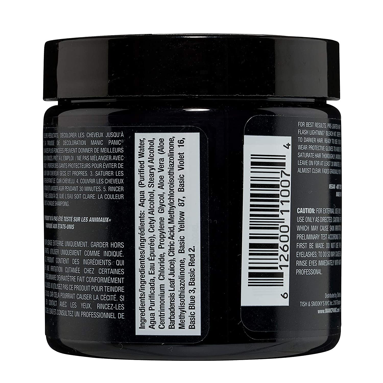 Manic Panic Semi-Permament Haircolor Raven 4oz Jar (3 Pack)