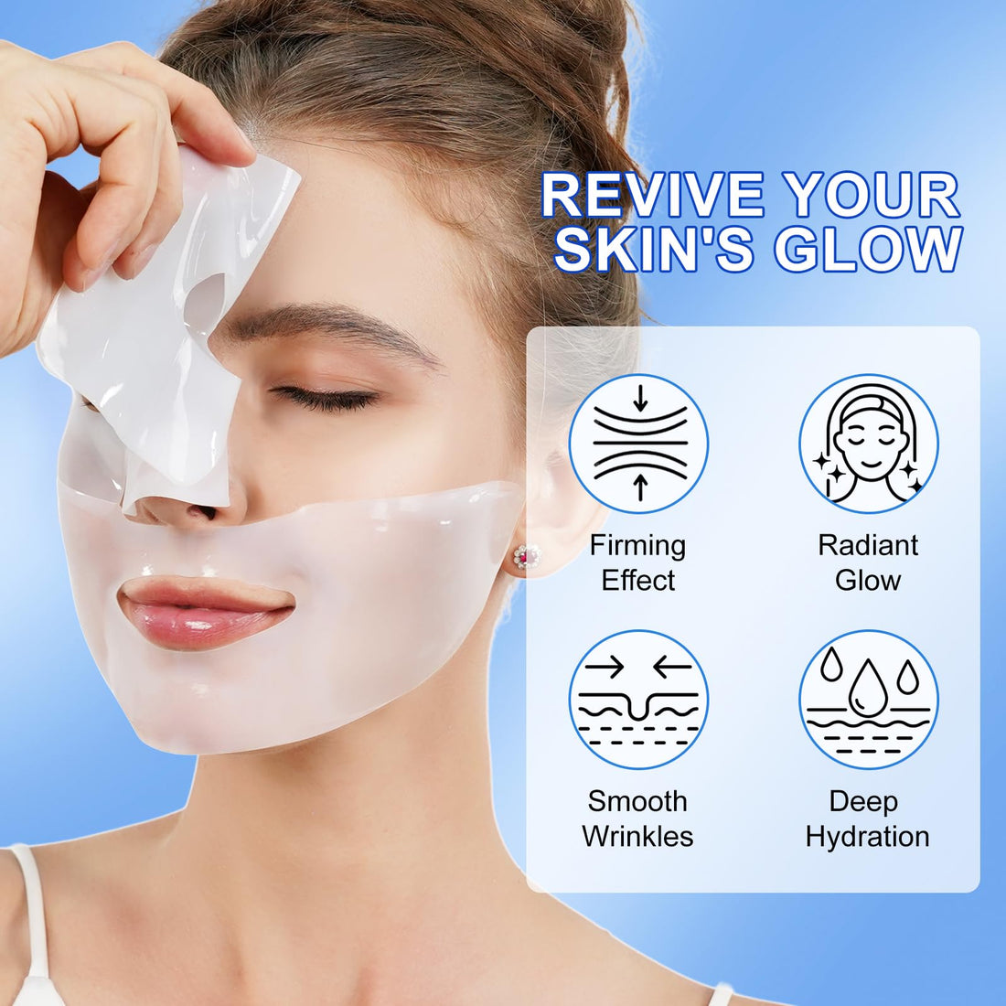 XINSZLIN Bio Collagen Face Mask, Collagen Face Mask Moisturize Enhance Skin, Face Masks skincare Diminishing Fine Lines and Wrinkles, Strengthen and Firm skin, Sheet Mask(6PCS)