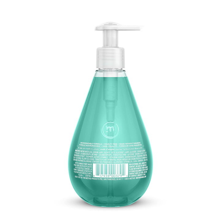 Method Naturally Derived Gel Hand Wash, Waterfall, 12 Ounce (Pack of 6)