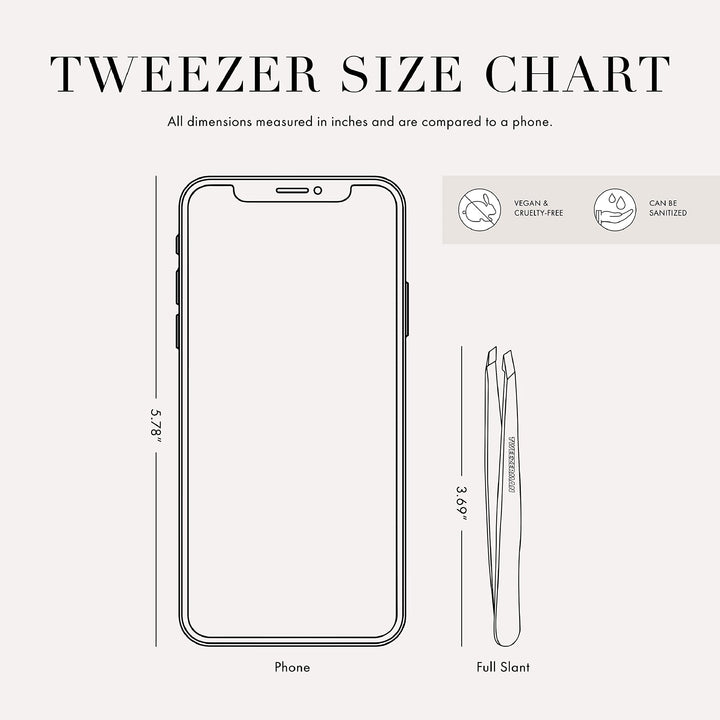 Tweezerman Stainless Steel Slant Tweezer - Eyebrow Tweezers for Women and Men (Classic Stainless)