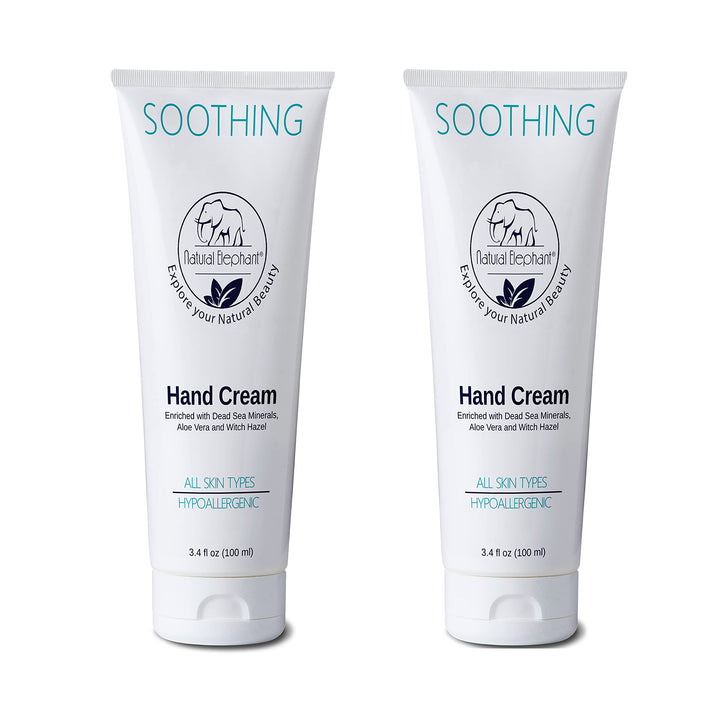 Dead Sea Soothing Hand Cream with Dead Sea Minerals 3.4 fl oz (Pack of 2) by Natural Elephant
