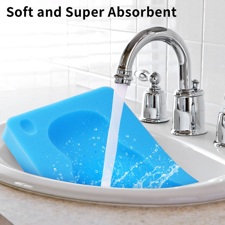 KECUCO Baby Bath Cushion, Baby Bath Sponge for Bathing Infant Bath Mat Newborn Bath Baby Essentials - Excellent Foam Odor Free (Blue)