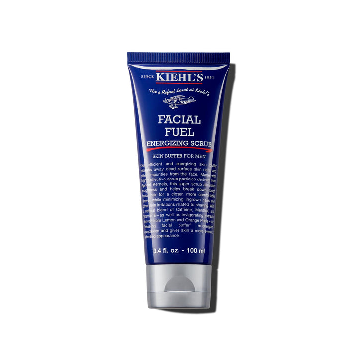 Kiehl's Facial Fuel Exfoliating Face Scrub, Facial Cleanser for Men, Smooths Skin & Removes Dead Skin, Dirt & Oil, Helps Soften Tough Facial Hair, with Caffeine, Menthol, Vitamin E - 3.4 fl oz