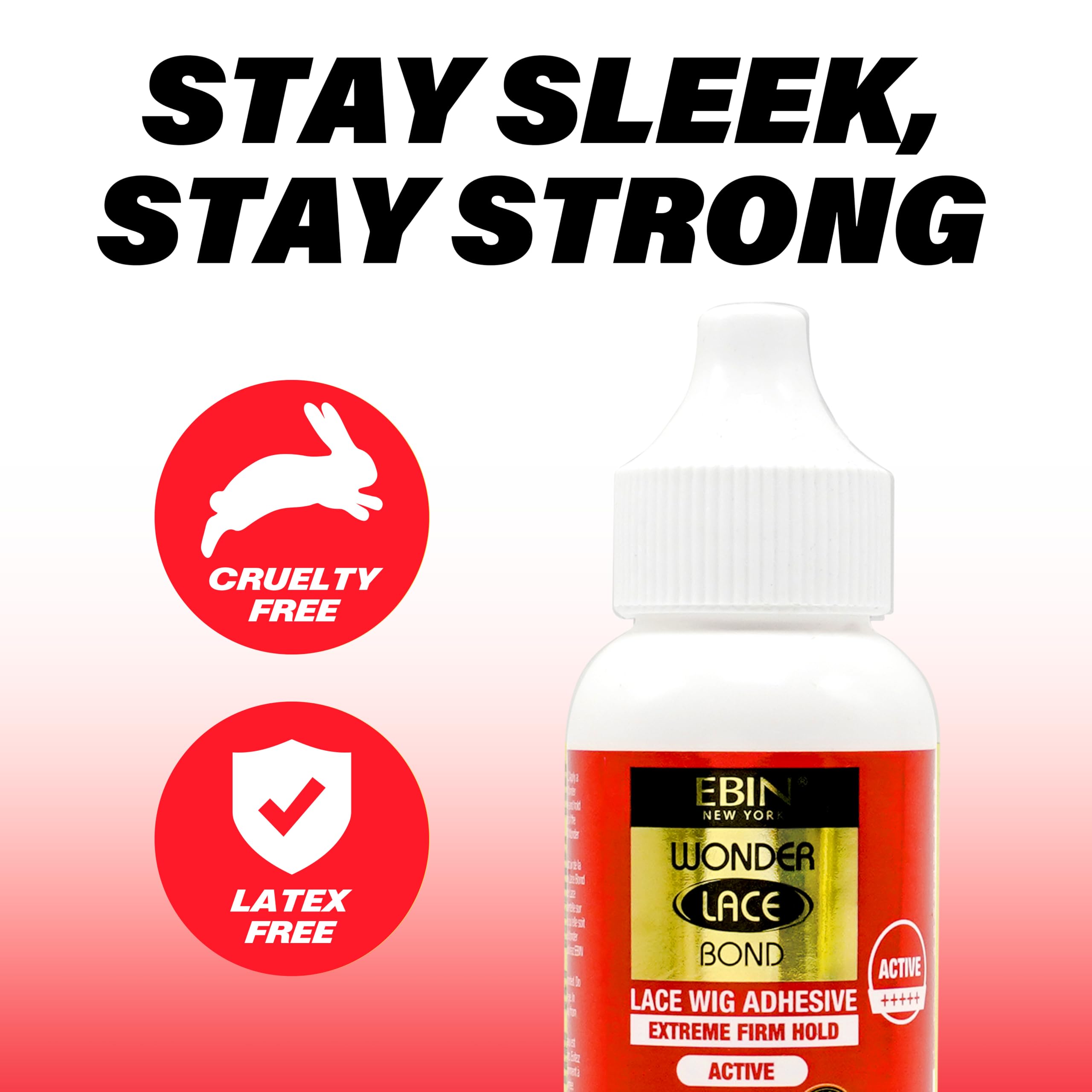 Adhesive Glue - Active 1.13fl.oz./35ml | Fast Drying, No Residue, Long-Lasting Formula with Edge Protection for Lace Front Wig Bonding Strong Hold