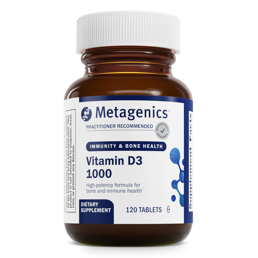 Metagenics D3 1000 - Vitamin D Supplement - Bone Density & Immune Support* - Tooth Integrity* - Non-GMO & Gluten Free - 120 Tablets