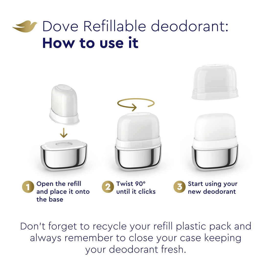 Dove Deodorant Refills Refill Kit 0% Aluminum Sensitive Aluminum Free Deodorant, 1.13 oz