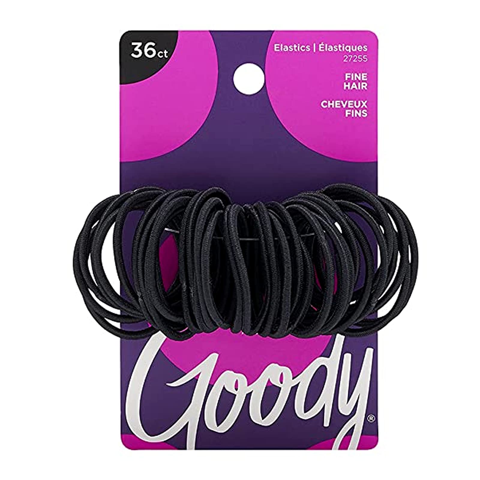 Goody Ouchless Hair Elastics, Black, 36 Count (Pack of 3)