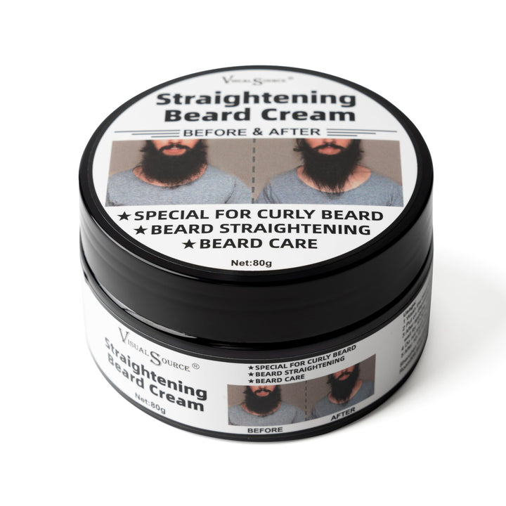 visualsource Straightening Beard Cream, 2.8oz Effective Beard Styling Conditioner Beard Mustache Cream Supplies To Straighten Reducing Frizz Coarse Moisturizing Softening Natural Beard Cream