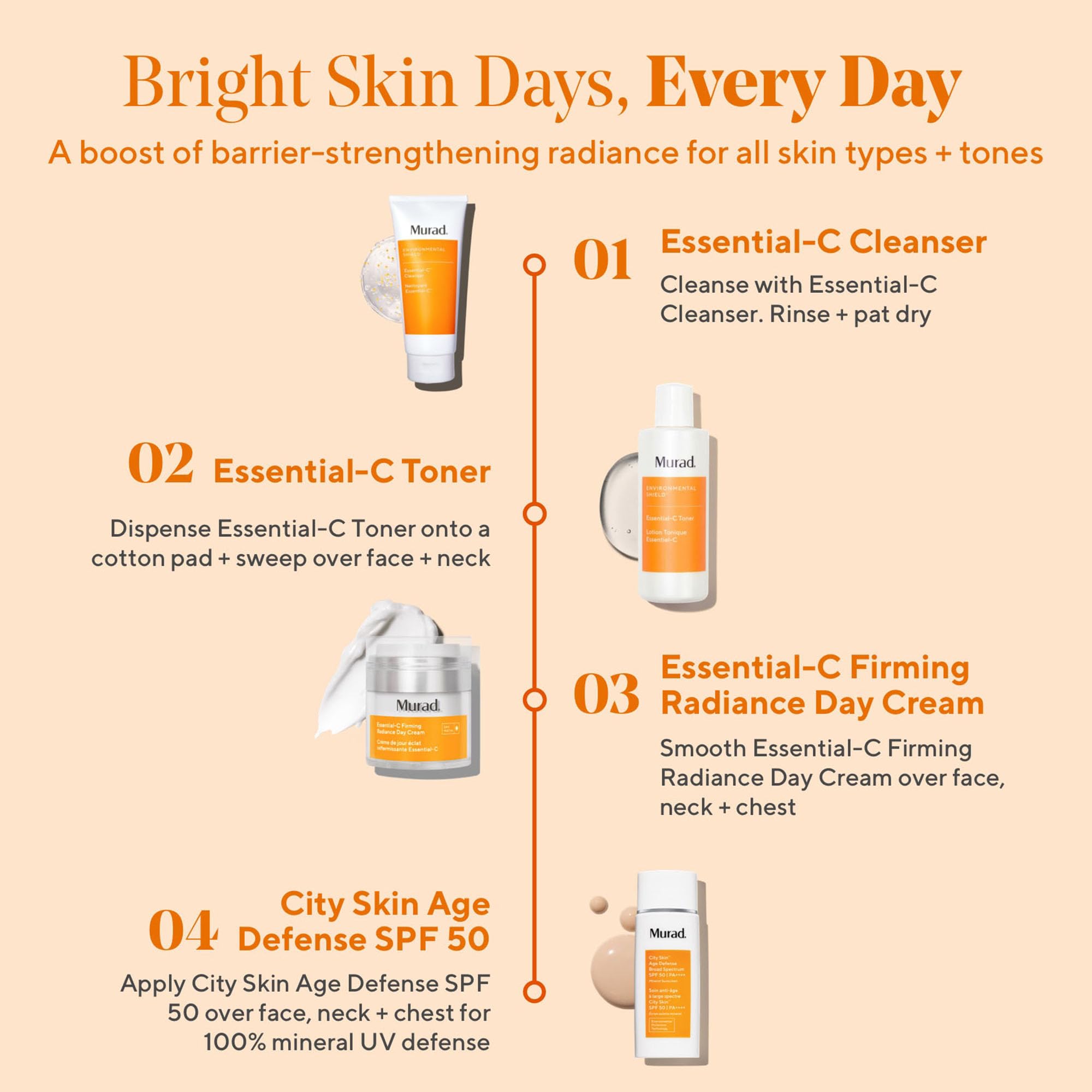 Murad Essential-C Firming Radiance Day Cream - Vitamin C Face Cream, Brightening and Firming Face Lotion for Day Use - 1.7 fl oz