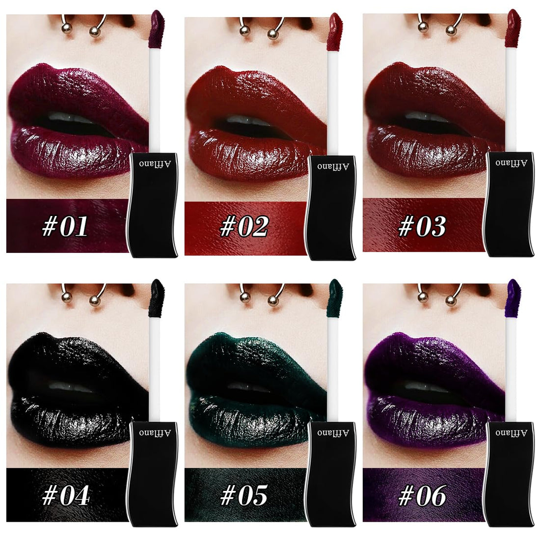 oygcee Black Gothic Lip Gloss - Long-Lasting, Waterproof & Non-Sticky | Moisturizing, High Pigmented Vegan Lip Gloss for Bold Cosplay, Vampire & Halloween Makeup