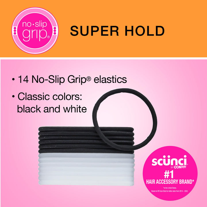 Scunci No-slip Grip Evolution Jelly Ponytailers, 14 Count, Colors May Vary by Scunci