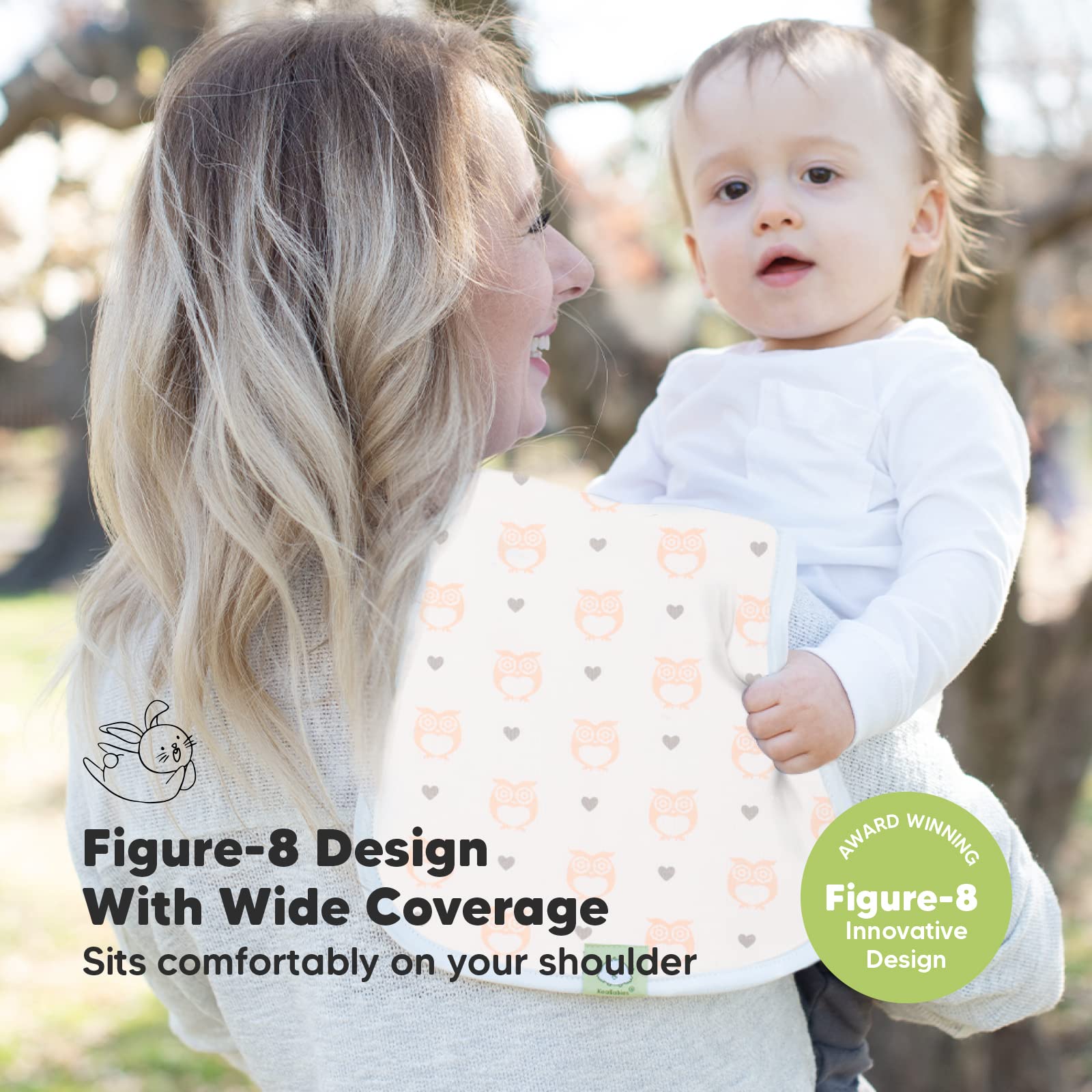 Organic Burp Cloths Baby Boy & Girl - 5-Pack Super Absorbent Cotton Burping Cloths for Babies, Soft & Plush Newborn Spit Up Rags, Infant Towels for Milk Spit Up, Unisex, Large 21 x 10 (Pink Dreams)