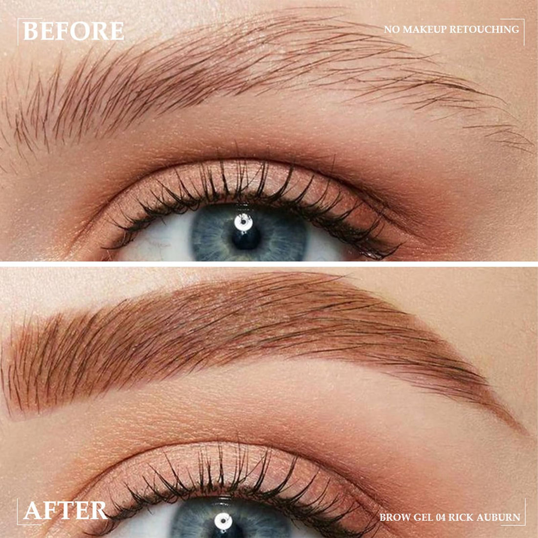 Jutqut Waterproof Tinted Brow Gel Kit- 1 Tinted Thickening Eyebrow Gel & 1 Clear Setting Brow Glue, Extreme Hold, Brow Fast Sculpt, Waterproof, Transfer-proof, with 1 Brow Razor & 1 Brush #04