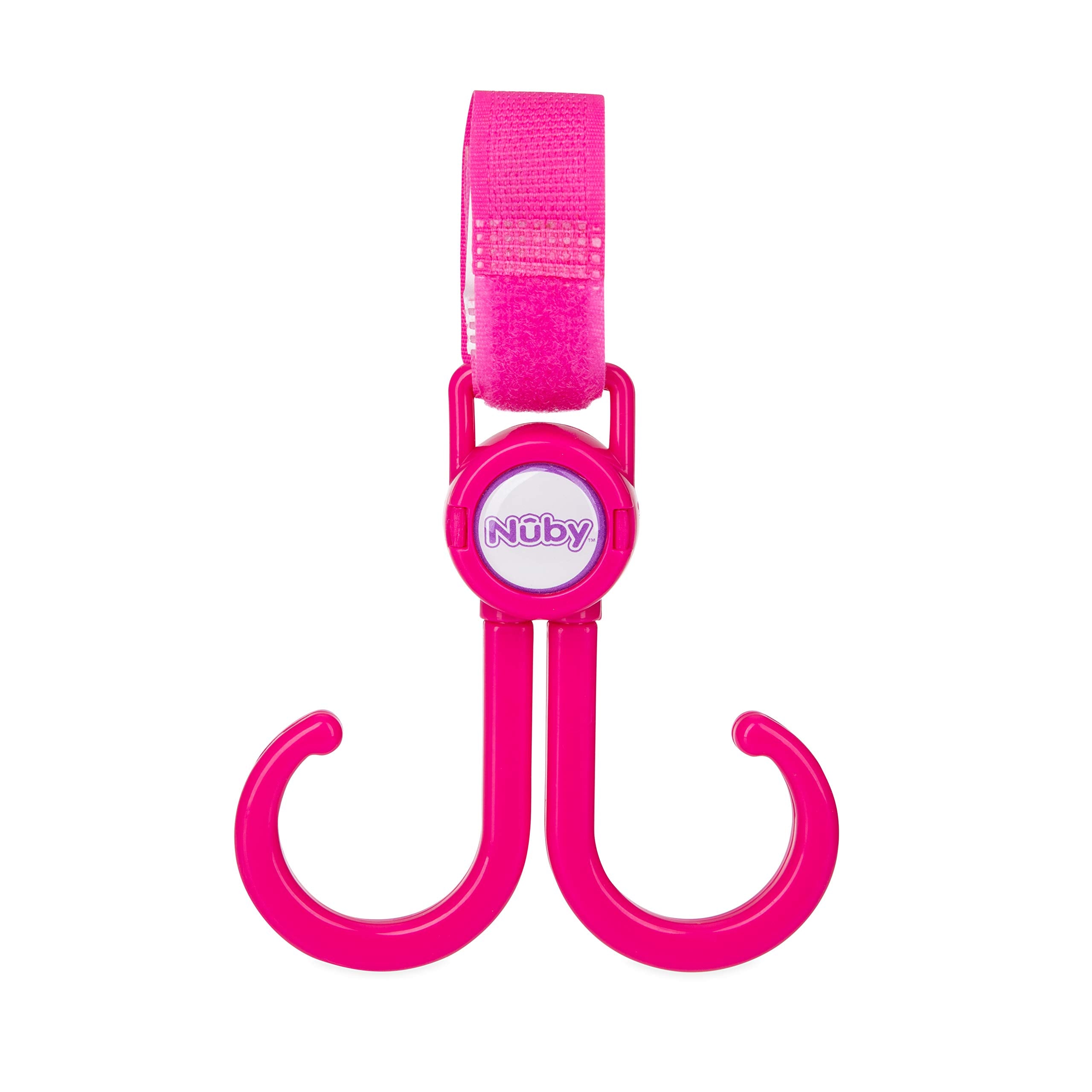 Nuby Double Stroller Hook, Adjustable Hook, Pink