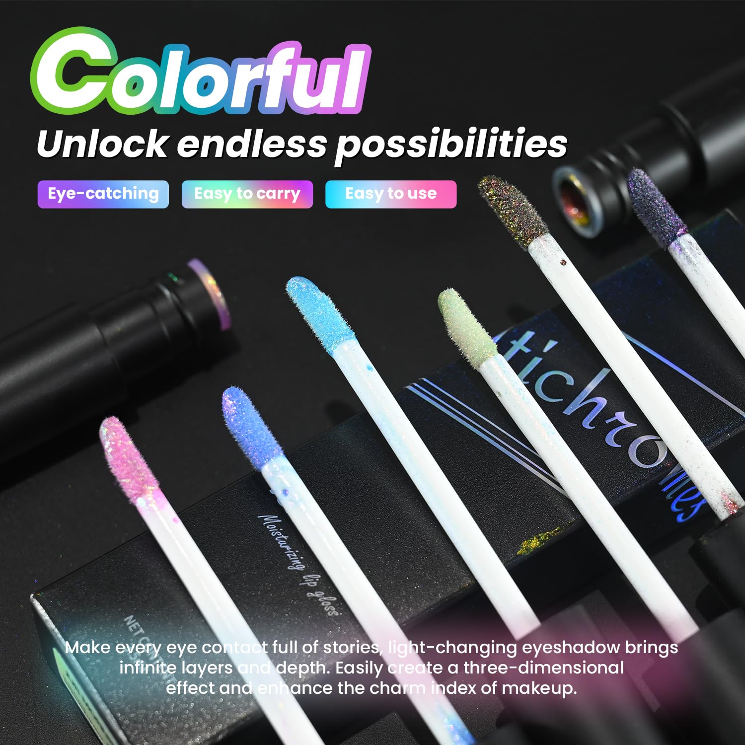 JUR MORNIER Chameleon Lip Gloss Magic Color Changing Moisturizing Lip Oil Multichrome Sparkly Metallic Color Intense with Highly Pigment Liquid Lipstick (03, 3.5ml)