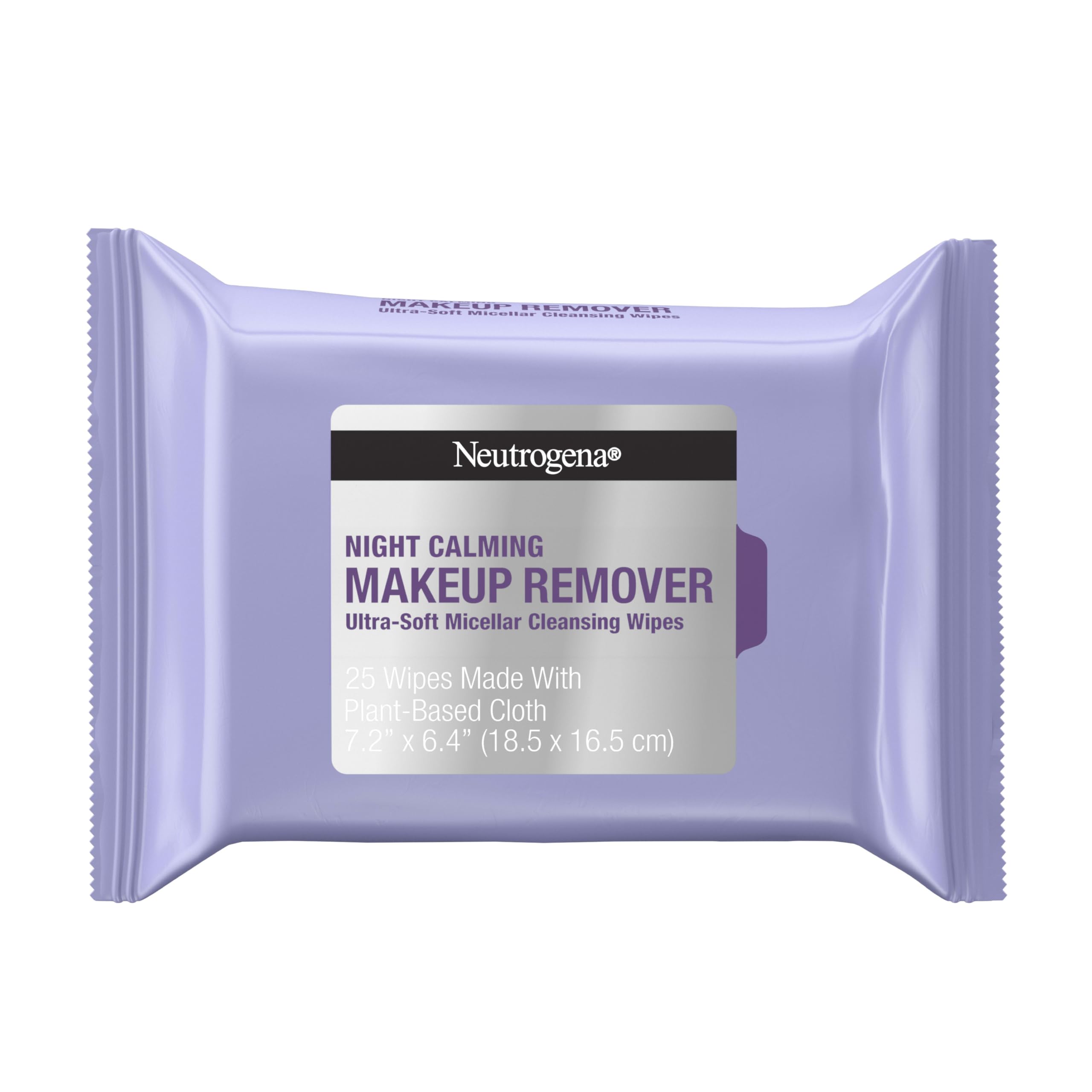 Neutrogena Makeup Remover Night Calming Cleansing Towelettes, Disposable Nighttime Face Wipes to Remove Dirt, Oil & Makeup, 25 ct