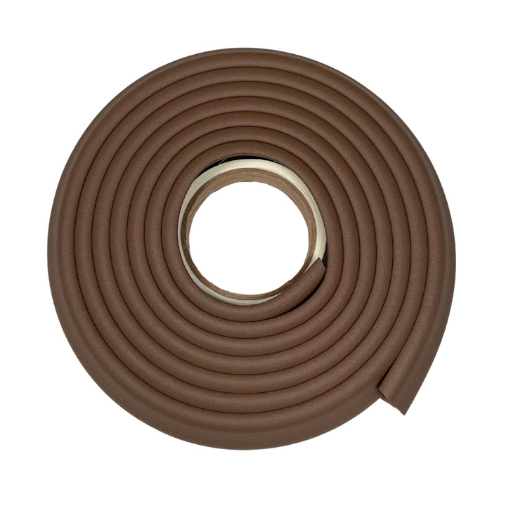 Cardinal Gates EC Edge Cushion for Baby Proofing - Edge Corner Protector Soft Foam Strip for Baby Safety – Guard Against Child Injury on Desk, Table, Bed - 12 Feet of Padding - Made in USA – Brown