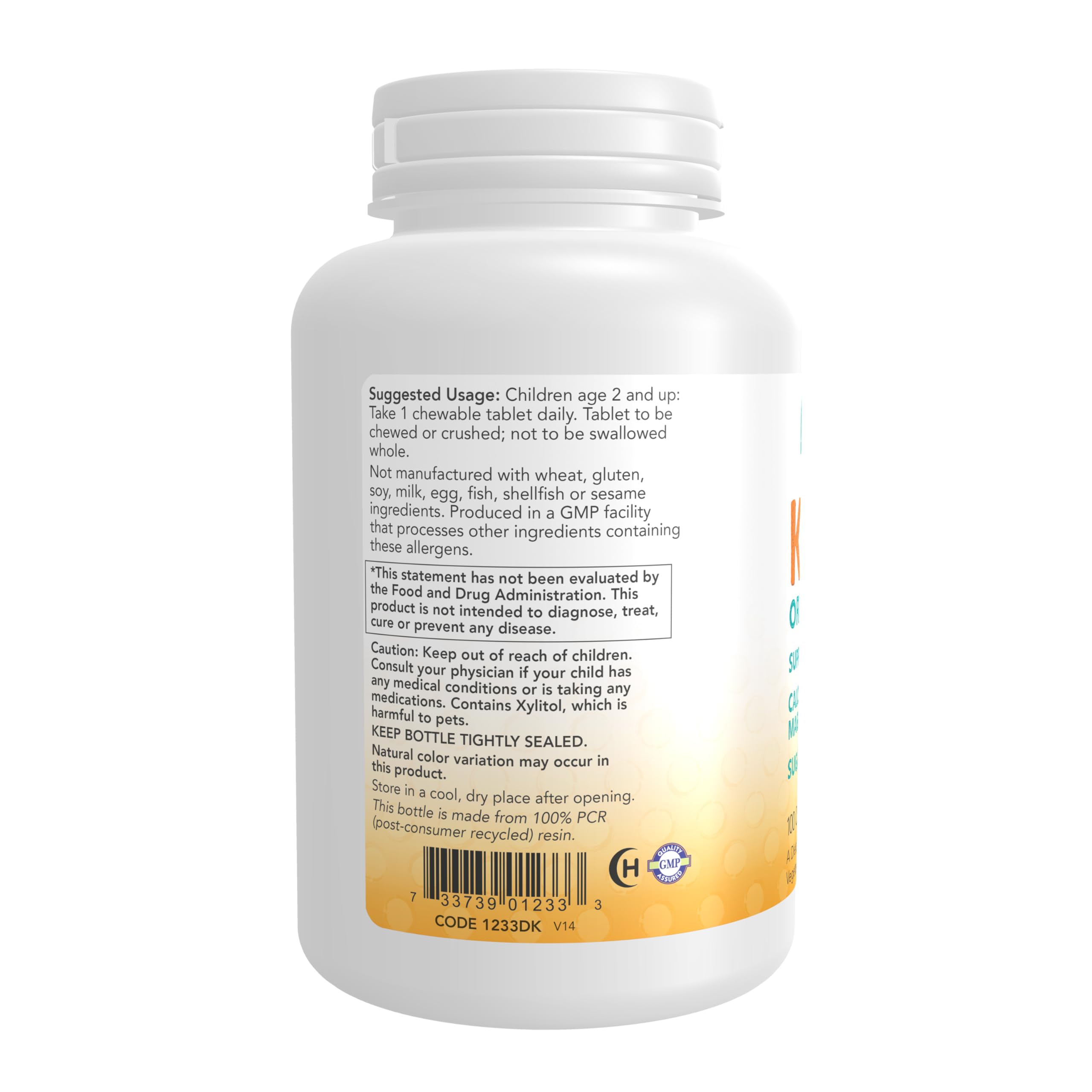 NOW Foods Supplements, Kid Cal with Calcium Citrate, Magnesium and Vitamin D, Tart Orange, 100 Chewables, packaging may vary