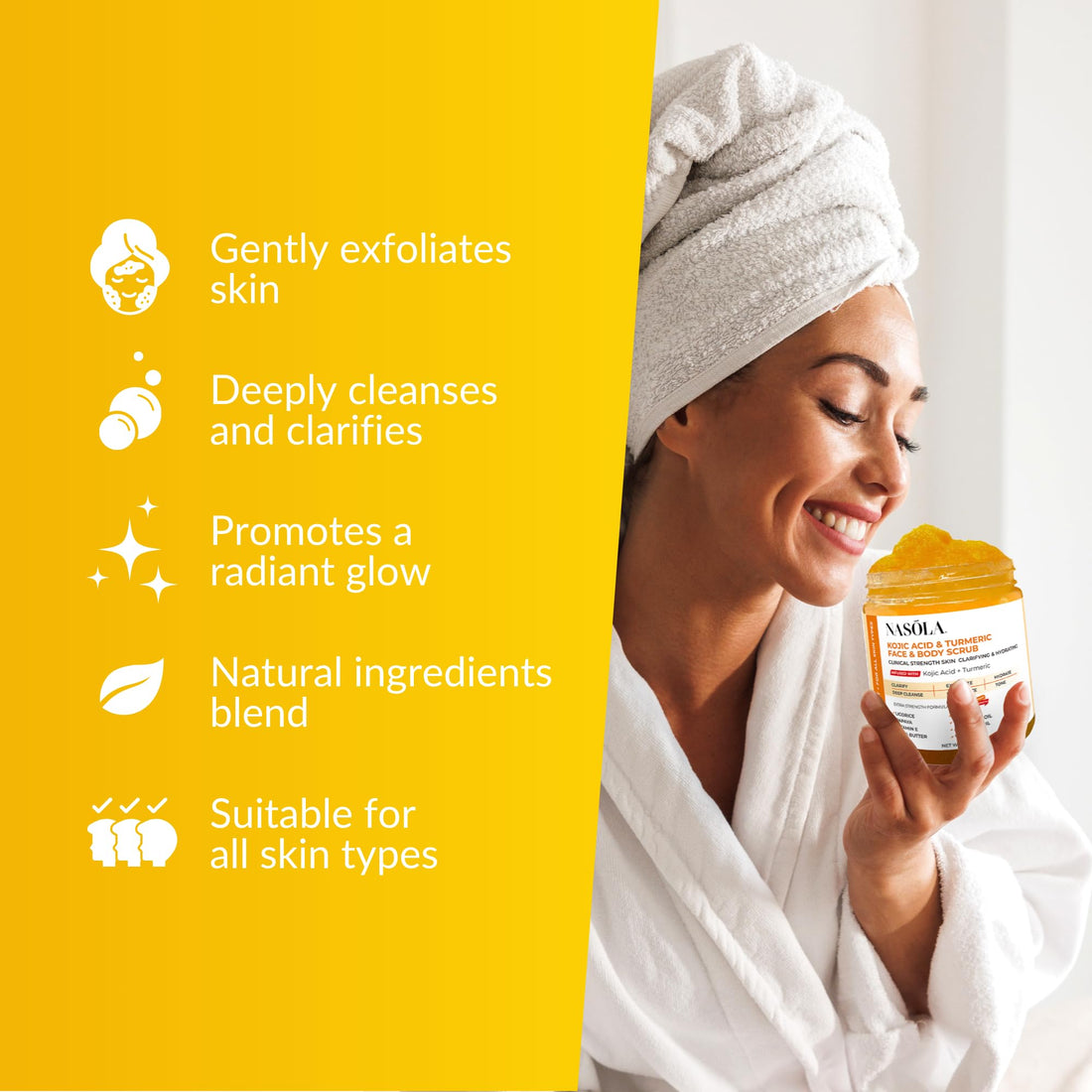 Nasola Kojic Acid Turmeric Face and Body Scrub