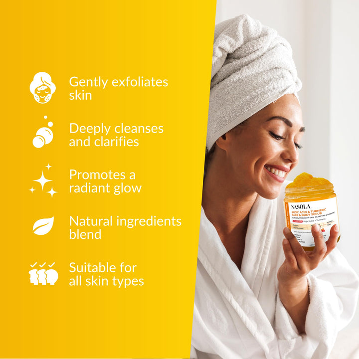 Nasola Kojic Acid Turmeric Face and Body Scrub