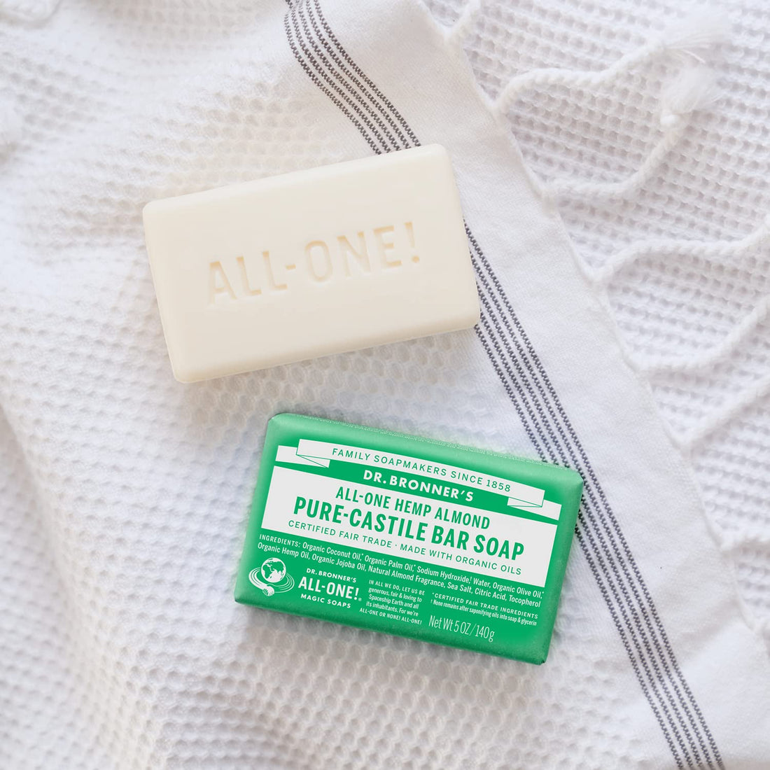 DR. BRONNER's OBAL05 All-One Hemp Almond Pure-Castile Bar Soap, 5-ounces