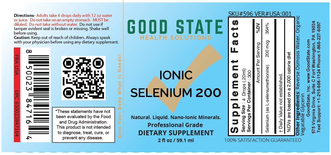 Good State Liquid Ionic Selenium 200, 596, 2 fl oz, 1 Count