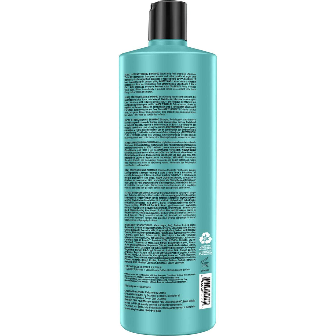 SexyHair Healthy Strengthening Anti-Breakage Shampoo, 33.8 Oz | Helps Provide Stength and Flexibility to Damaged Hair | SLS and SLES Sulfate Free