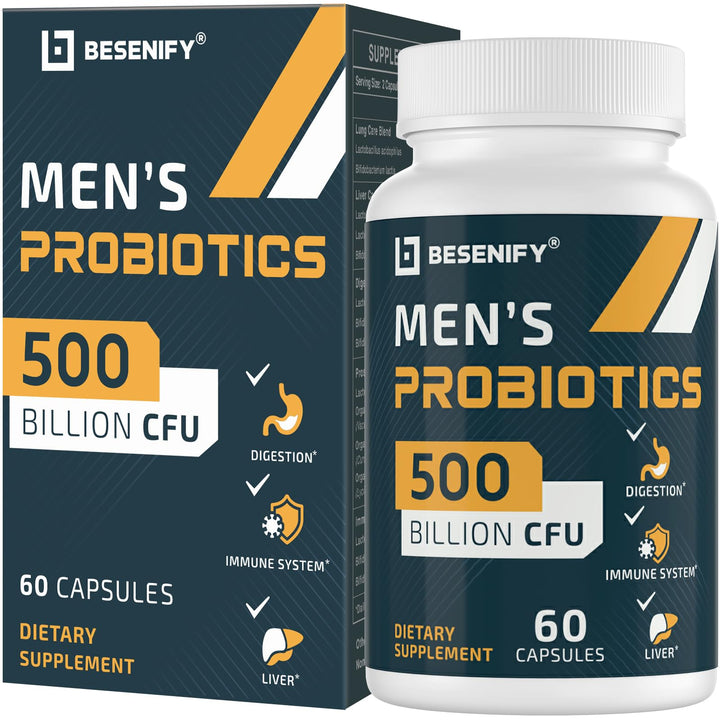 Probiotics for Men, 500 Billion CFUs & 12 Strains, Men's Probiotic with Turmeric, Cranberry, Goji, Pro Biotics Mens for Overall Digestive, Immune Health, Stomach, Gut & Bloating, 30-Days Supply