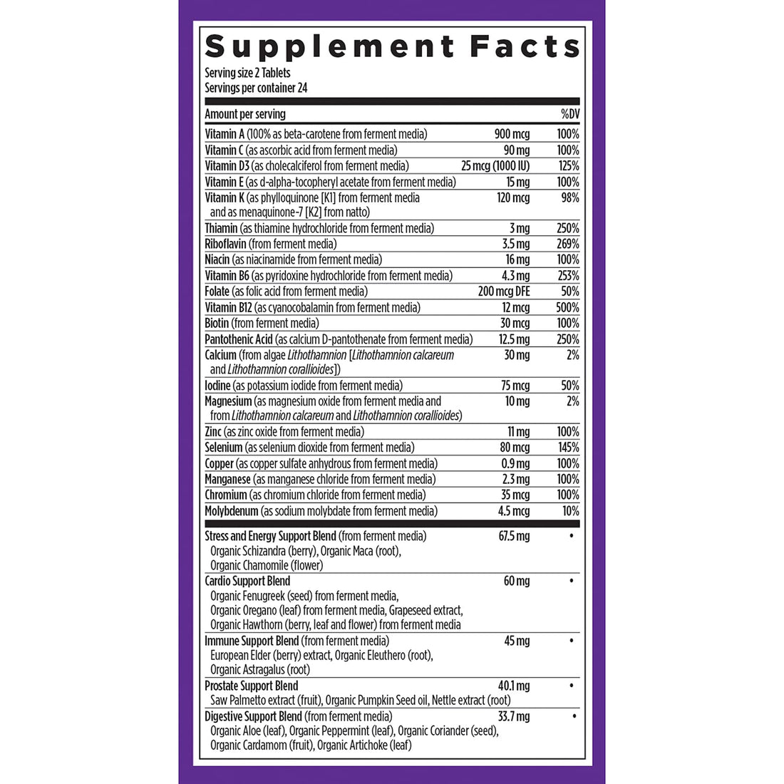 New Chapter Men's Multivitamin + Immune Support, Men’s Advanced Multi (Formerly Every Man), Fermented with Whole-Foods & Probiotics + Selenium + B Vitamins + Vitamin D3-48 ct (Packaging May Vary)