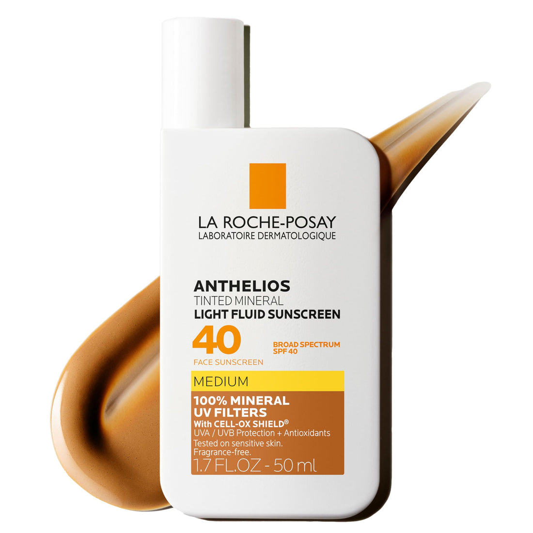 La Roche-Posay Anthelios Tinted Sunscreen SPF 40+, Broad Spectrum SPF + Antioxidants, Titanium Dioxide & Zinc Oxide Sunscreen, 4 Flexible Shades With No White Cast, Oil Free & Oxybenzone Free