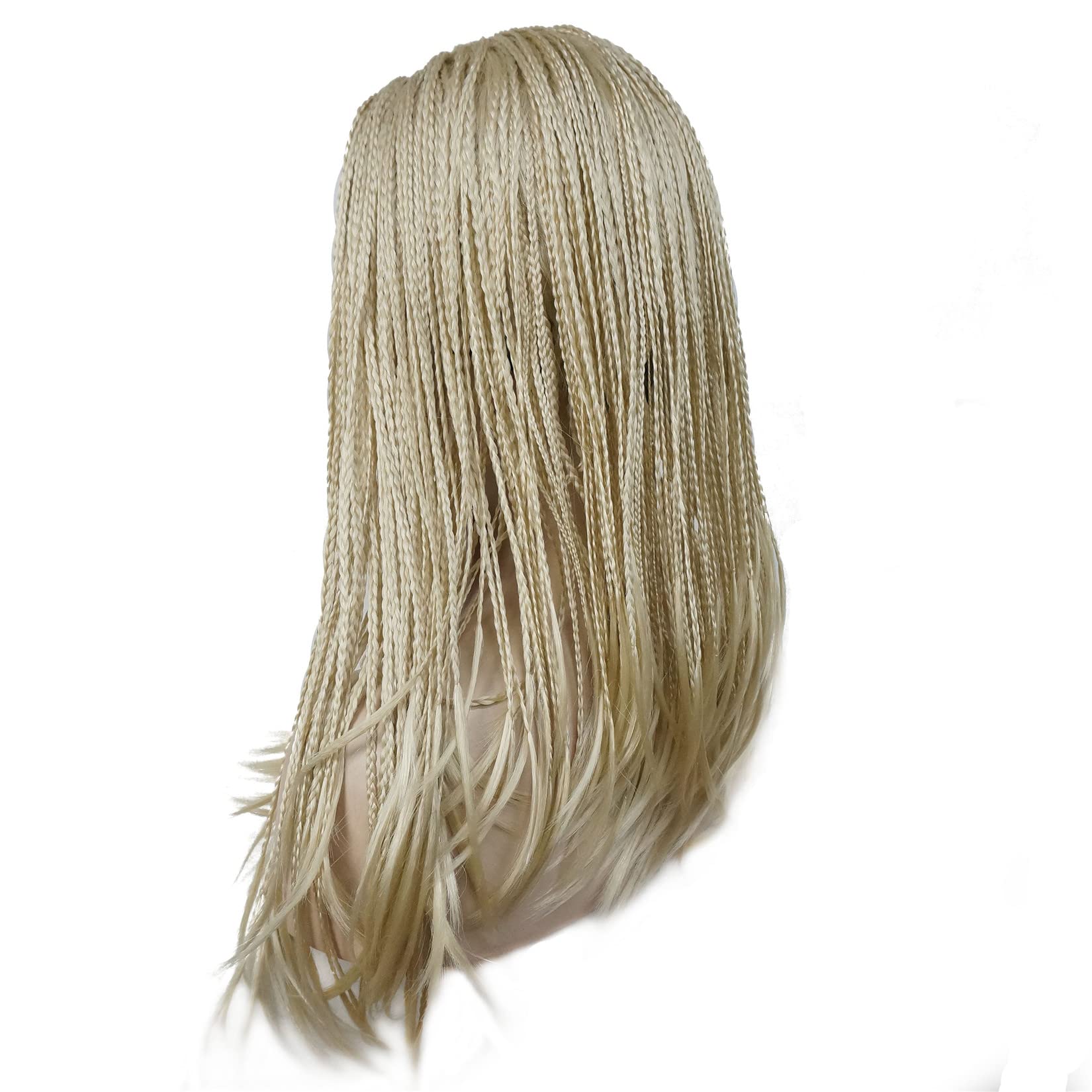 Aimole Long Braiding Crochet Hair Fully Hand Tied Twist Braided With Headband Half Wig(613-Pale Blonde)