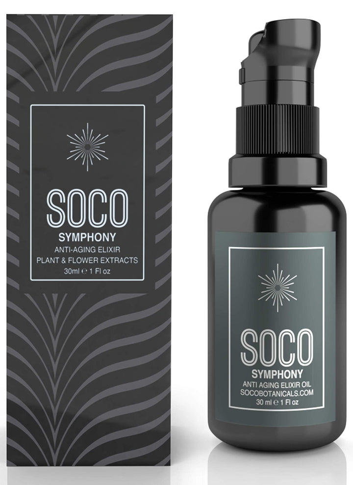 Organic Anti Aging Oil Serum - Exquisite Essential Oil Blend for Face with Sea Buckthorn, Neroli, Rosehip and CoQ10 - SOCO Botanicals