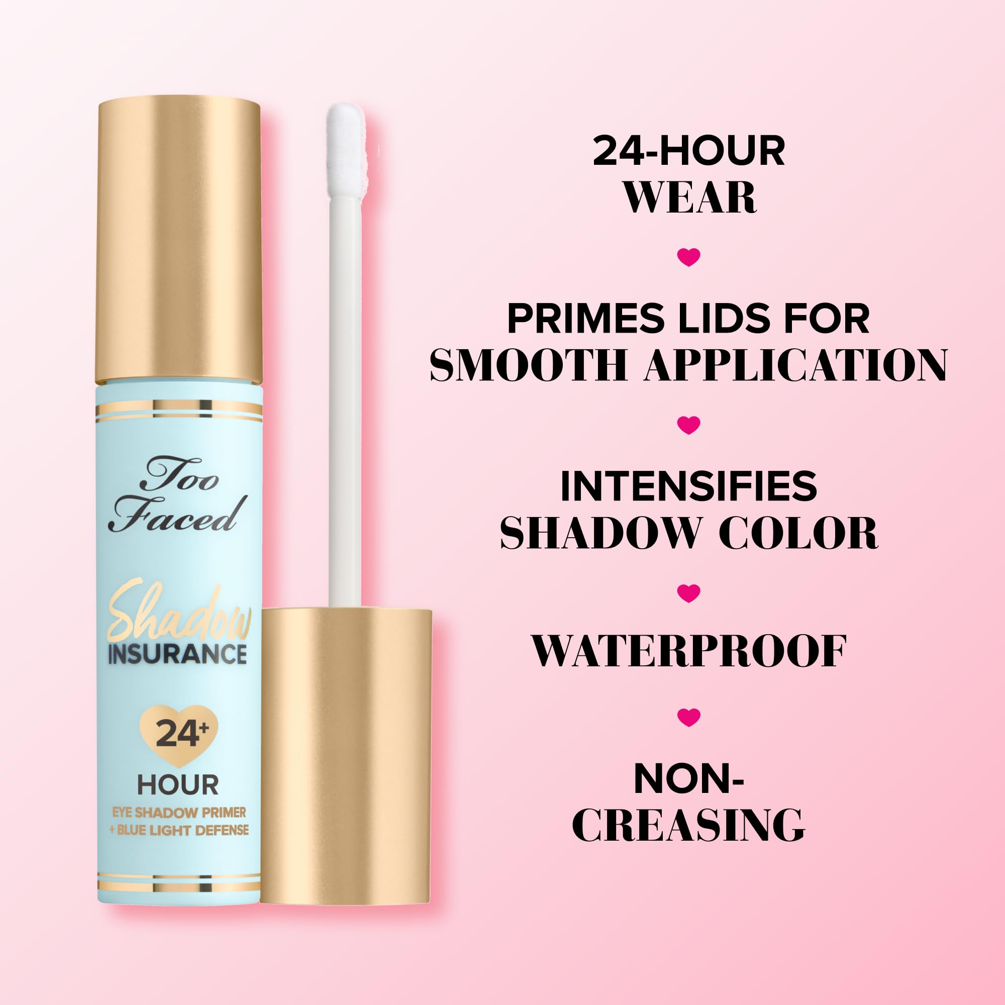 Too Faced Shadow Insurance 24-Hour Eye Shadow Primer | Long Lasting + Waterproof, 0.2 Fl Oz