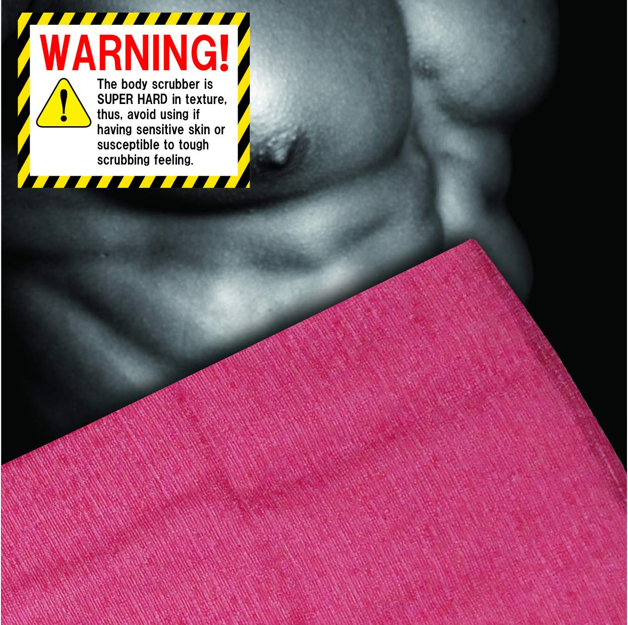 Extra Rough, Exfoliating Washcloth [Made in Japan] Exfoliating Towel Special Texture Makes Fluffy Foam Lather, Back Scrubber, Dead Skin Cell Remover [Loofah for Women and Men] (RD)