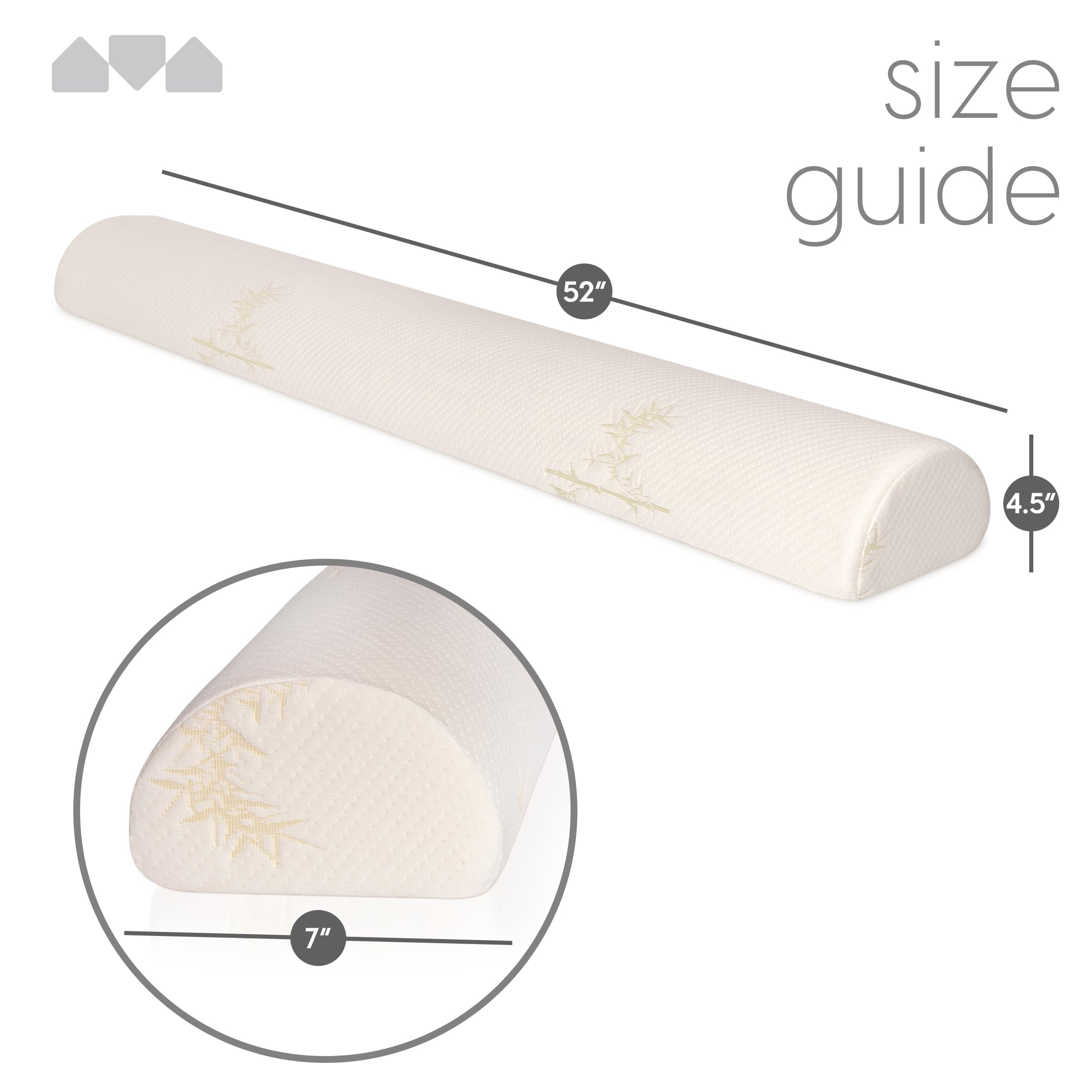 Milliard Bed Bumper Toddler Foam Bed Rail with Bamboo Washable Cover and Non-Slip Hypoallergenic Water Resistant, Kids, Adults and Seniors