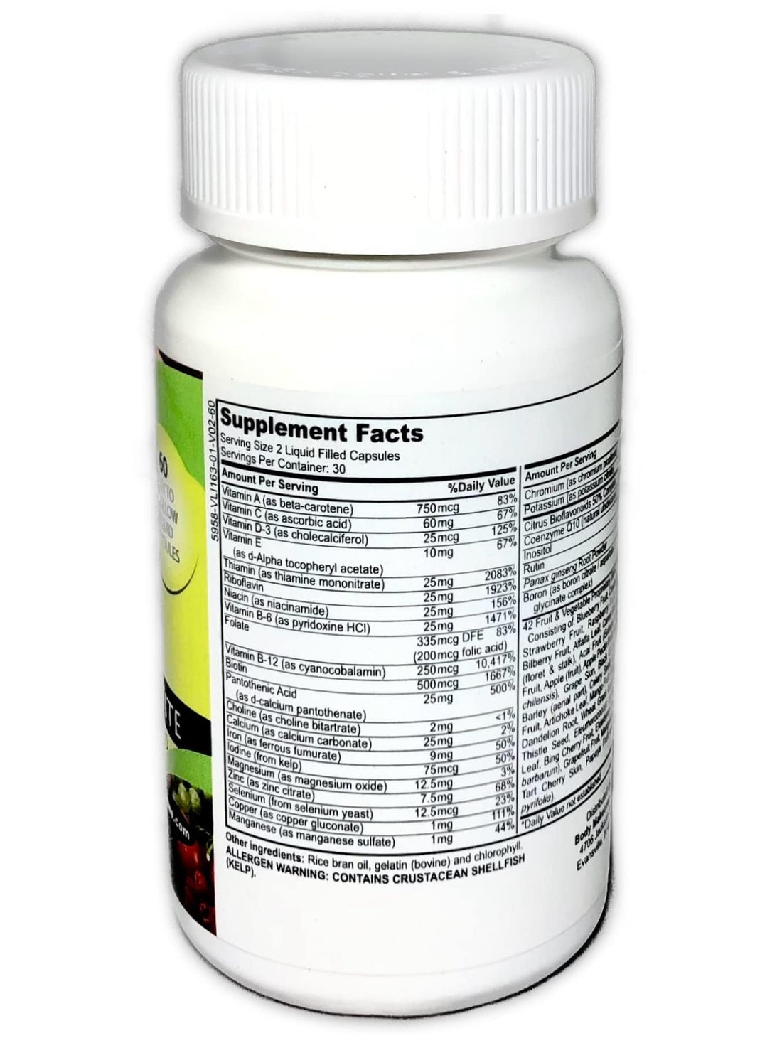 Skinny Jane | Best Daily Multi Vitamin Formula | Supports Immune System| Increases Energy | Well Being Formula | Unique Fruit and Veggie Blend (60 Easy to Swallow Liquid Caps)