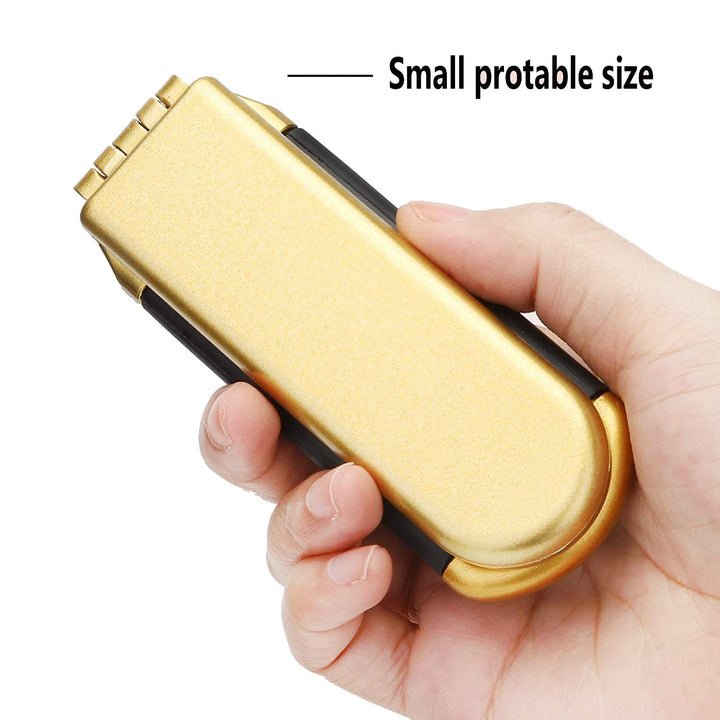 Yusong Mini Travel Hair Brush Set, Folding Hairbrush with Mirror For Women Girls Compact Pocket Size Comb For Purse, Gym, Trip, Swiming (2pcs, Gold&Silver)