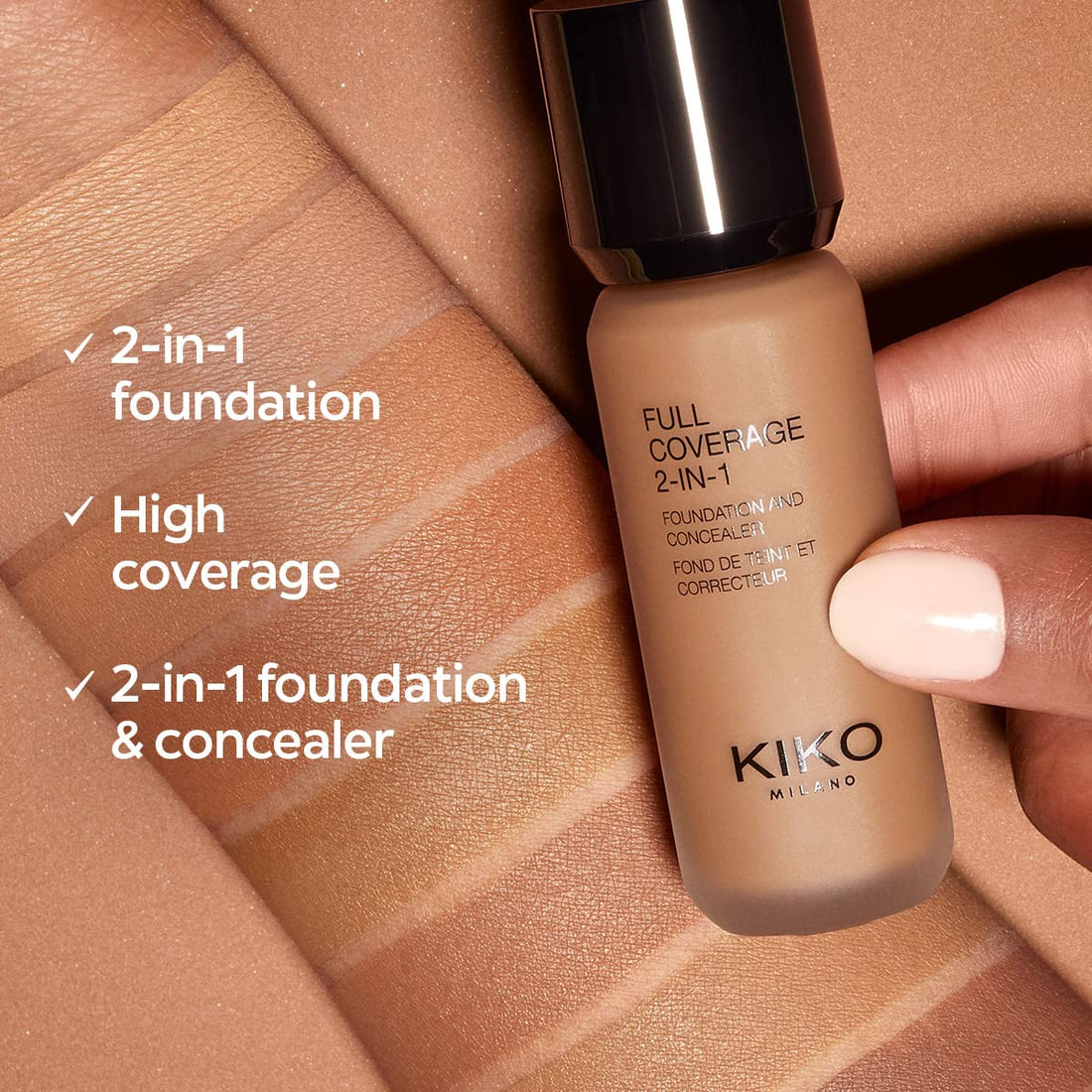 KIKO MILANO - Full Coverage 2-in-1 Foundation & Concealer 17 - N 35 2 in 1 foundation and concealer, superior coverage