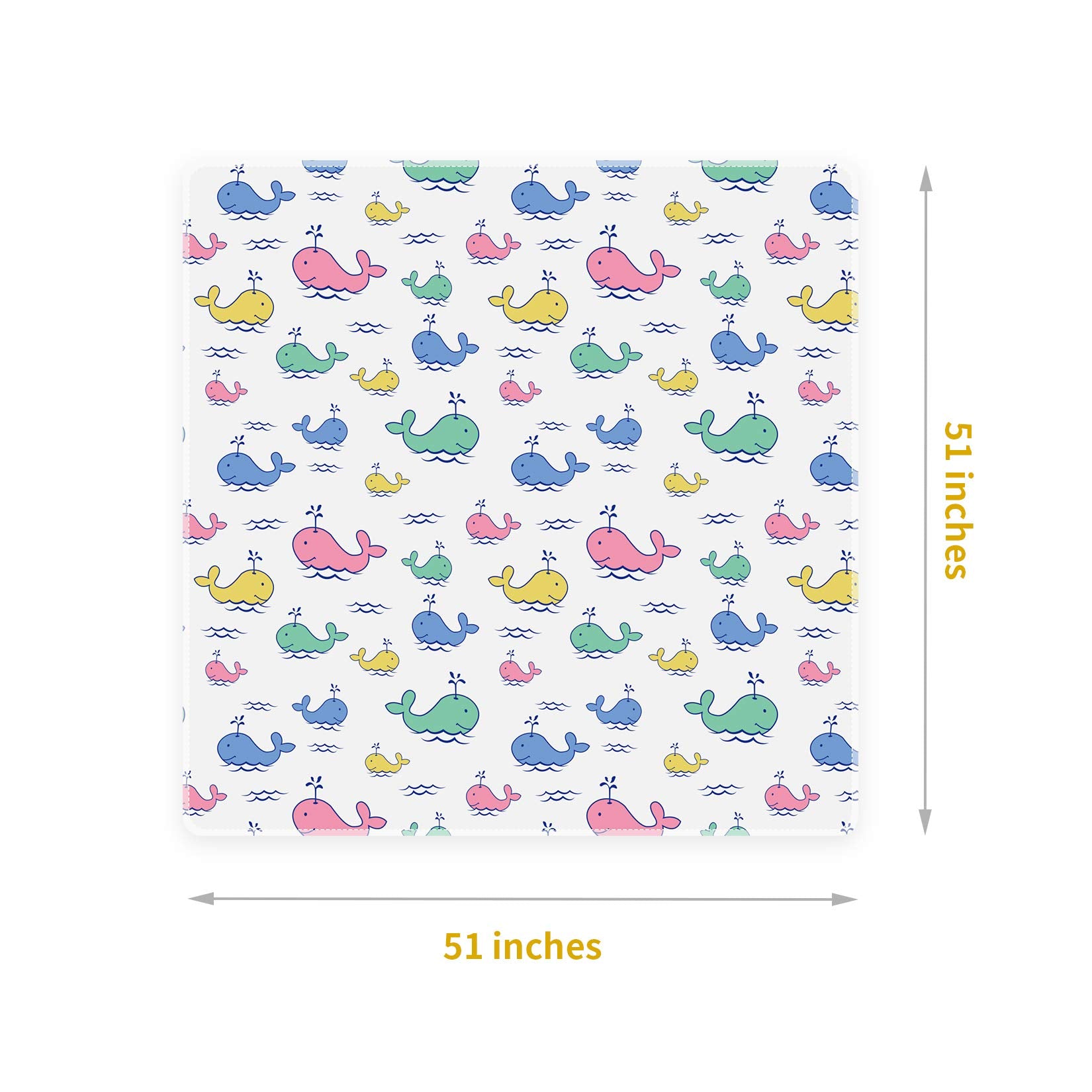 Larger Size 51x51inch Splat Mat for Under High Chair, ALYYDBG Washable Waterproof & Anti-Slip Floor Splash Mat, Baby High Chair Mat for Dropping Food