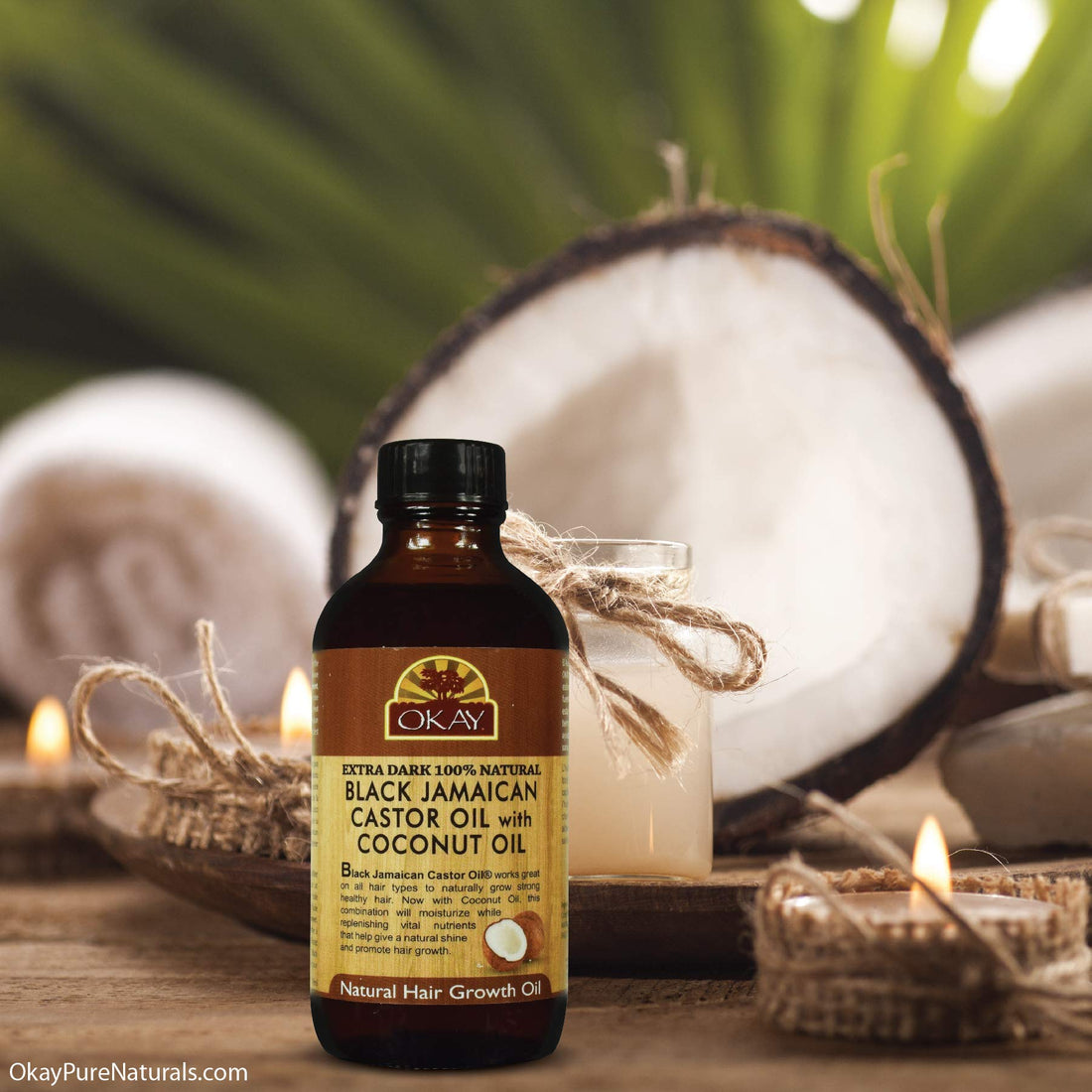 Okay Xtra Dark Black Jamaican Castor Oil with Coconut Oil, 4 Ounce