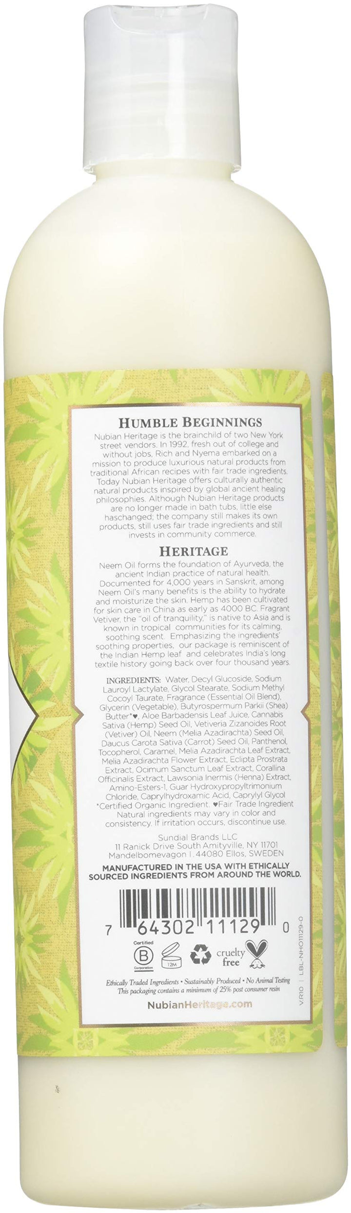 Nubian Heritage Indian Hemp Body Wash, Indian Hemp 13 OZ (Pack of 3)